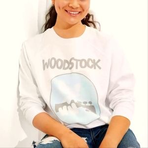 American Eagle White Woodstock Crewneck